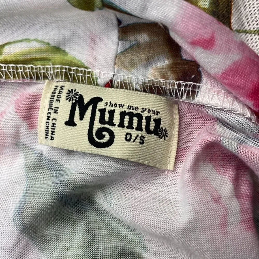 Show Me Your Mumu Womens Robe Size OS Brie White/Pink Floral (Missing‎ Belt)